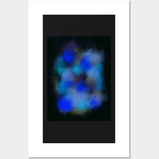 Hygge Ice Blue Winter Night Tie Dye Abstract Art Posters and Art